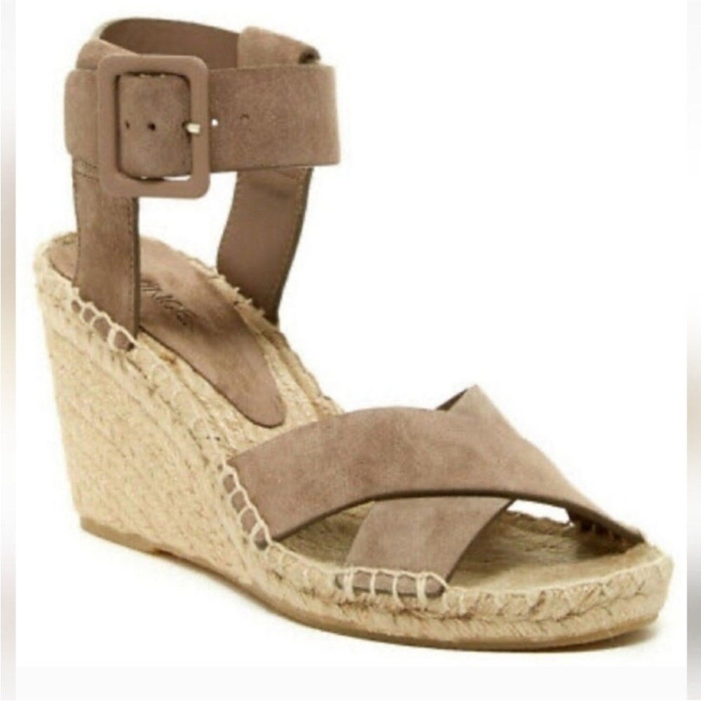 Vince Women's Grey Wedge Sandals Size 9
